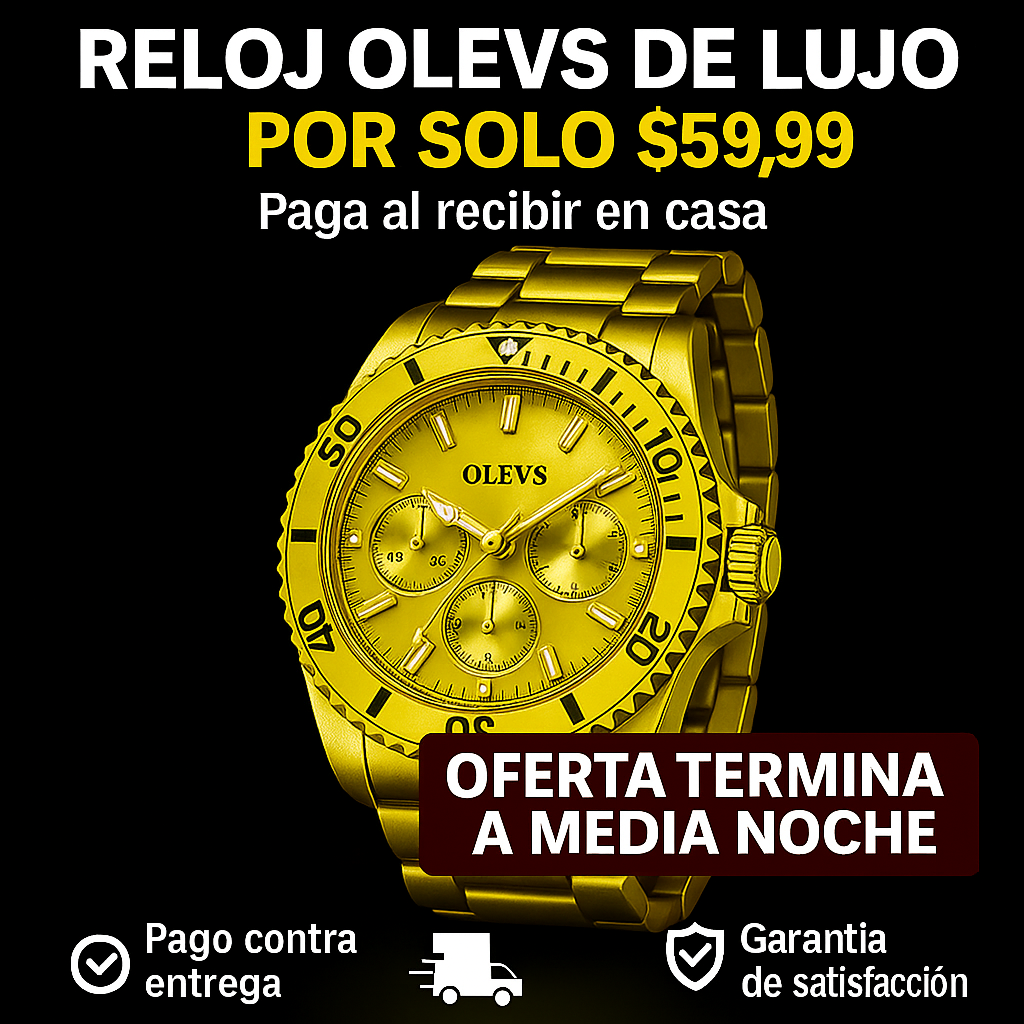RELOJ OLEVS ORO LUXURY - LUNA DE ZAFIRO - 60%OFF POR POCAS HORAS